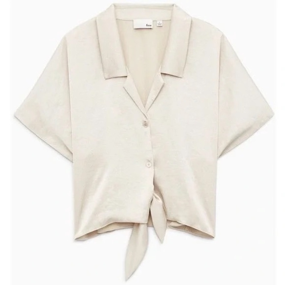 ARITZIA - Wilfred Front-tie Cropped Blouse